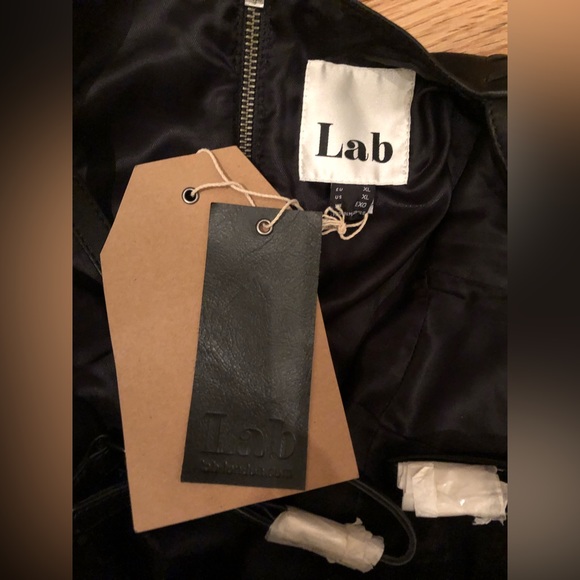 Lab London genuine leather black mini bustier dress lace detail ASOS BNWT SZ XL - Picture 10 of 11
